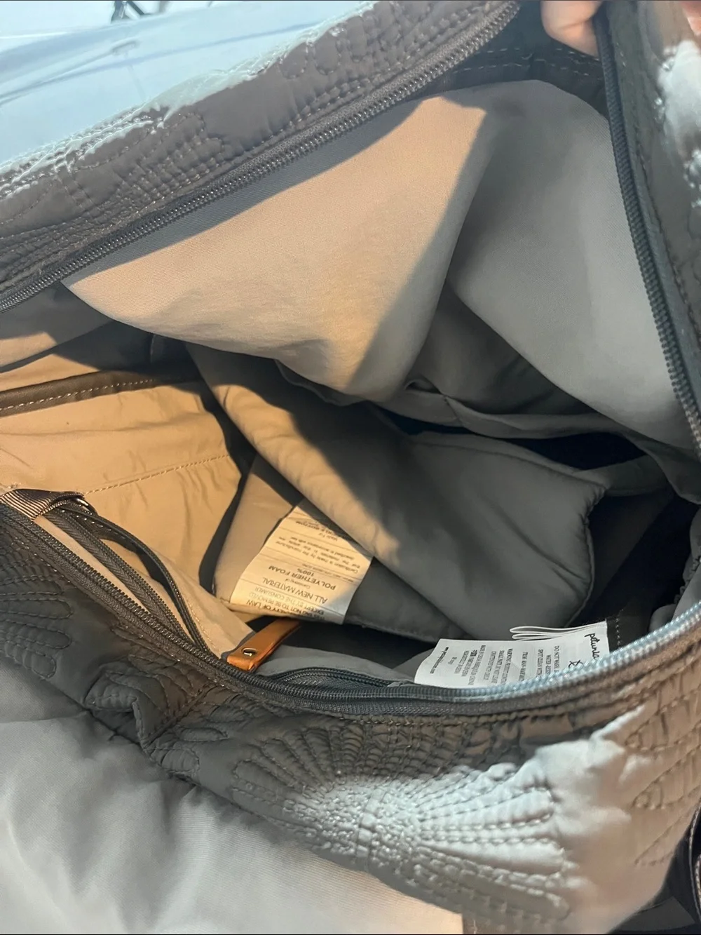 Petunia Pickle Bottom Quilted Charcoal Gray Backpack diaper bag